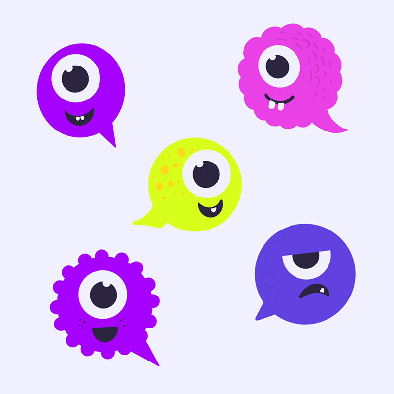 Playful monster illustration