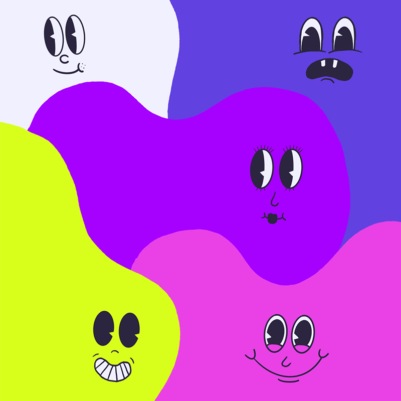 Smiling illustrated monster